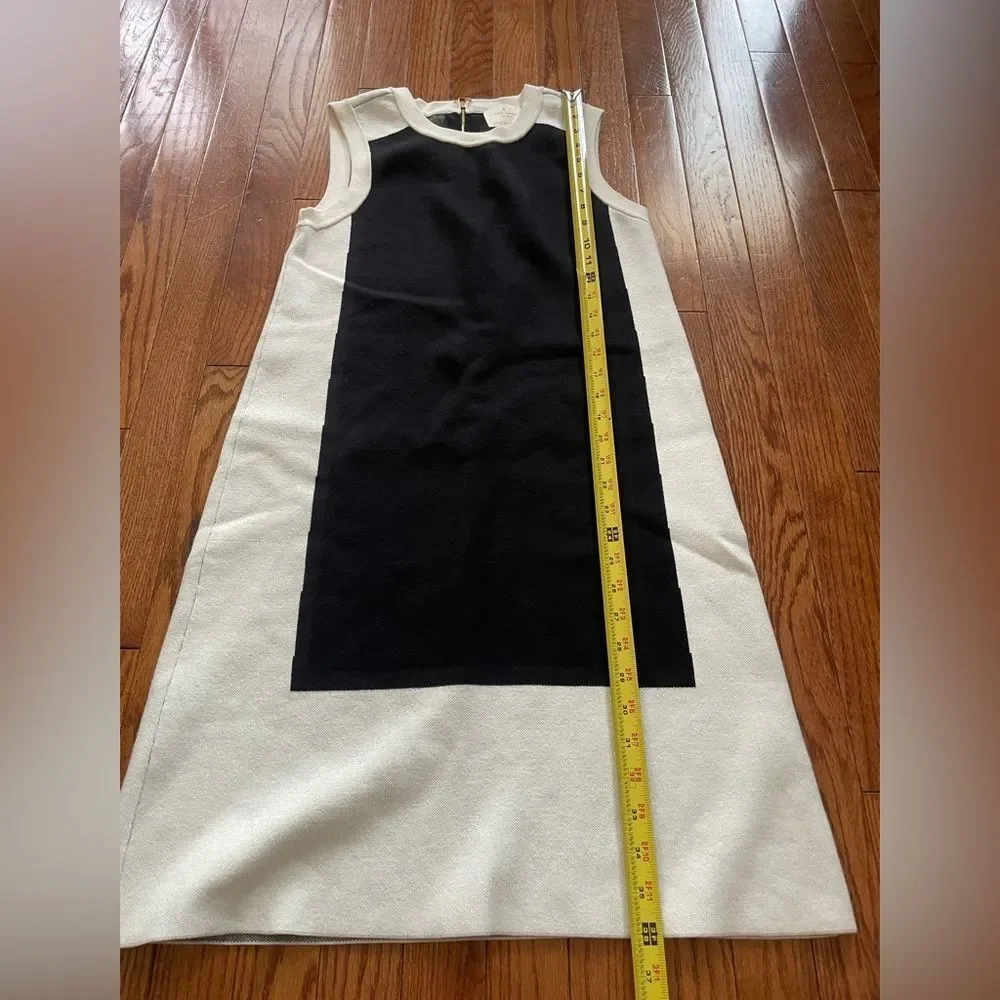 Kate Spade Black and White Knit Sleeveless Shift Dress Sz Small